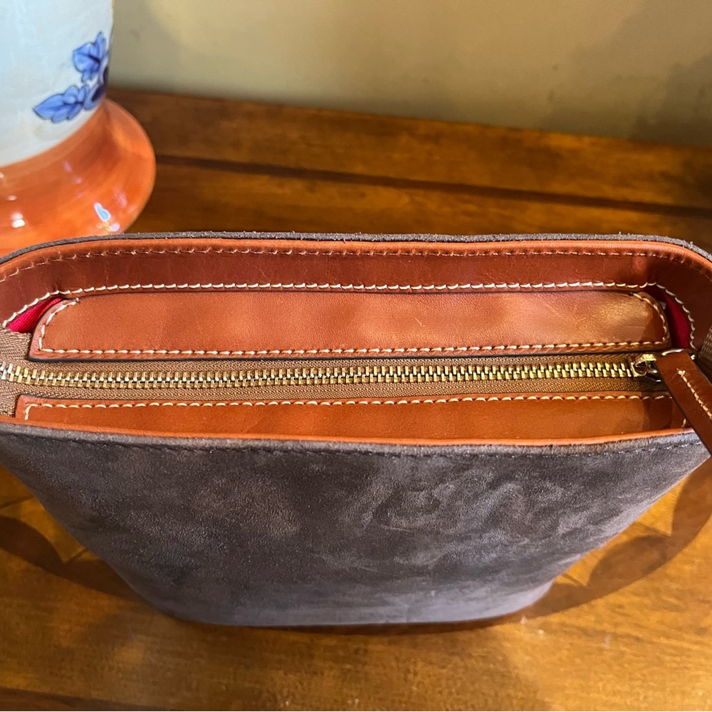 Dooney & Bourke Brown Suede and Leather Women’s Crossbody NWT - Picture 4 of 7